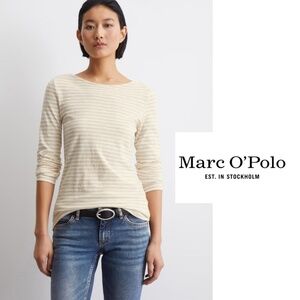 Marc O’Polo Essential Stripe Long Sleeve Organic Cotton Boat Neck T-Shirt Size M